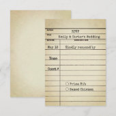 Oude Kaart van Library Wedding RSVP (Voorkant / Achterkant)