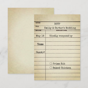 Oude Kaart van Library Wedding RSVP
