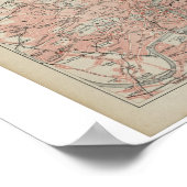 Oude kaart van Londen, 19e eeuw Poster (Hoek)