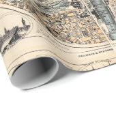 Oude kaart van Londen Cadeaupapier (Rol Hoek)