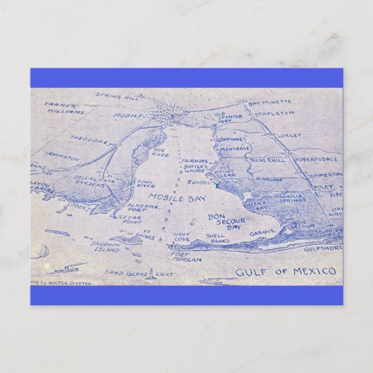 Oude kaart van Mobile Bay (Voorkant)