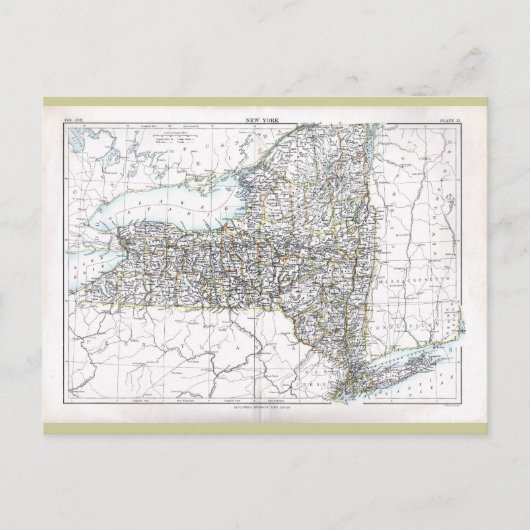 Oude kaart van New York van 1884 (Voorkant)