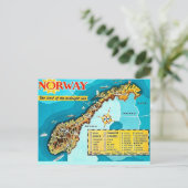 Oude kaart van Noorwegen ansichtkaart (Staand voorkant)
