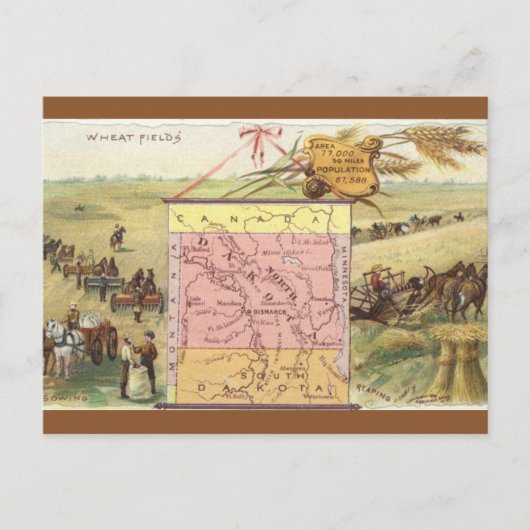 Oude kaart van North Dakota (Voorkant)