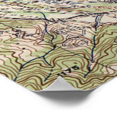 Oude kaart van Palo Alto en Silicon Valley CA (194 Poster (Hoek)