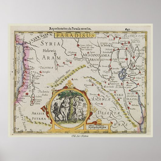 Oude kaart van 'Paradise' Poster (Voorkant)