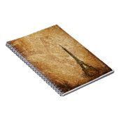 Oude kaart van Parijs en Eiffeltoren Notitieboek (Rechterzijde)