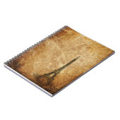 Oude kaart van Parijs en Eiffeltoren Notitieboek (Linkerzijde)