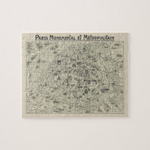 Oude kaart van Parijs Legpuzzel