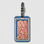 Oude kaart van Pennsylvania  Bagagelabel (Voorkant (verticaal))