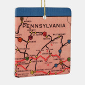Oude kaart van Pennsylvania  Keramisch Ornament (Rechts)