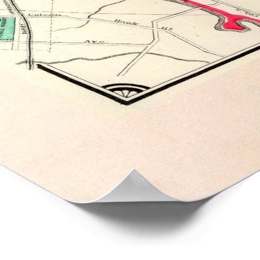 Oude kaart van Philadelphia PA (1890) Poster (Hoek)