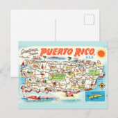 Oude kaart van Puerto Rico (Voorkant / Achterkant)