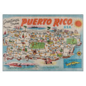 Oude kaart van Puerto Rico Snijplank (Voorkant)