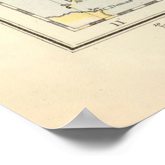 Oude kaart van Sicilië (1883) Poster (Hoek)