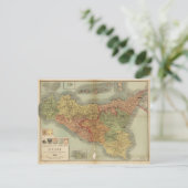 Oude kaart van Sicilië vanaf 1900 (carta Sicilia) (Staand voorkant)