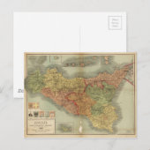 Oude kaart van Sicilië vanaf 1900 (carta Sicilia) (Voorkant / Achterkant)