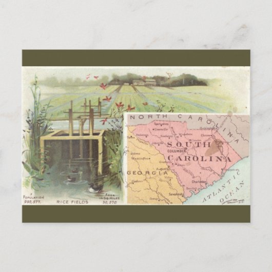 Oude kaart van South Carolina (Voorkant)