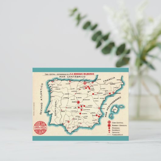 Oude kaart van Spanje (Staand voorkant)