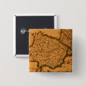 Oude kaart van Spanje Vierkante Button 5,1 Cm (Voorkant /achterkant)