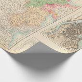 Oude kaart van steden in Midden- en Noord-Duitslan Cadeaupapier (Hoek)