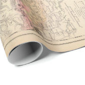 Oude kaart van steden in Midden- en Noord-Duitslan Cadeaupapier (Rol Hoek)