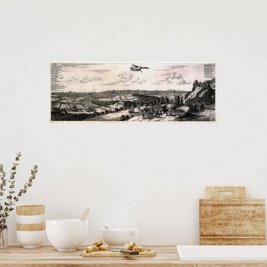 Oude kaart van Tokio (Edo) Poster (Keuken)