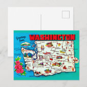 Oude kaart van Washington (Voorkant / Achterkant)