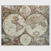 Oude kaart van wereldhalfronden. Creëer door Frede Cadeaupapier (Vlak)