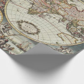 Oude kaart van wereldhalfronden. Creëer door Frede Cadeaupapier (Hoek)