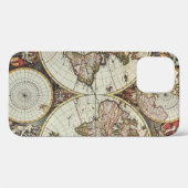 Oude kaart van wereldhalfronden. Creëer door Frede Case-Mate iPhone Case (Achterkant (horizontaal))