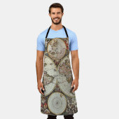 Oude kaart van wereldhalfronden. Creëer door Frede Schort (Gedragen)