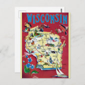 Oude kaart van Wisconsin  (Voorkant / Achterkant)
