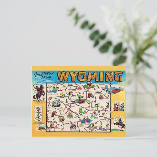 Oude kaart van Wyoming (Staand voorkant)