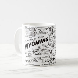 Oude kaart van Wyoming-mok Koffiemok