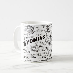 Oude kaart van Wyoming-mok Koffiemok