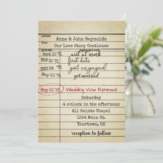 Oude Kaart Wedding Vow Renewal (Staand voorkant)