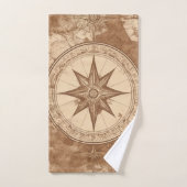 Oude kaarten en kompas bad handdoek (Handdoek)