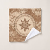 Oude kaarten en kompas bad handdoek (Wasdoekje)