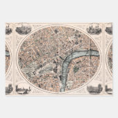 Oude Kaarten Londen Engeland Inpakpapier Vel (Voorkant 3)