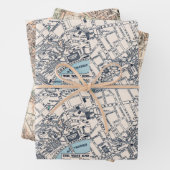 Oude Kaarten Londen Engeland Inpakpapier Vel (In situ)