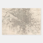 Oude kaarten Londen Parijs Rome Grote steden Inpakpapier Vel (Voorkant 2)
