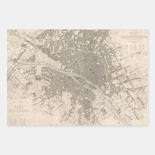 Oude kaarten Londen Parijs Rome Grote steden Inpakpapier Vel (Voorkant 2)