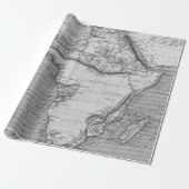 Oude Kaarten Zwart en Wit Inpakpapier (Uitgerold)