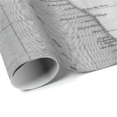 Oude Kaarten Zwart en Wit Inpakpapier (Rol Hoek)
