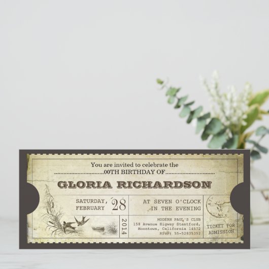 OUDE  KAARTJES VERJAARDAGSFEESTJE KAART (Staand voorkant)