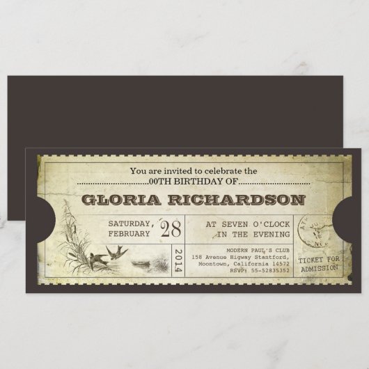 OUDE  KAARTJES VERJAARDAGSFEESTJE KAART (Voorkant / Achterkant)