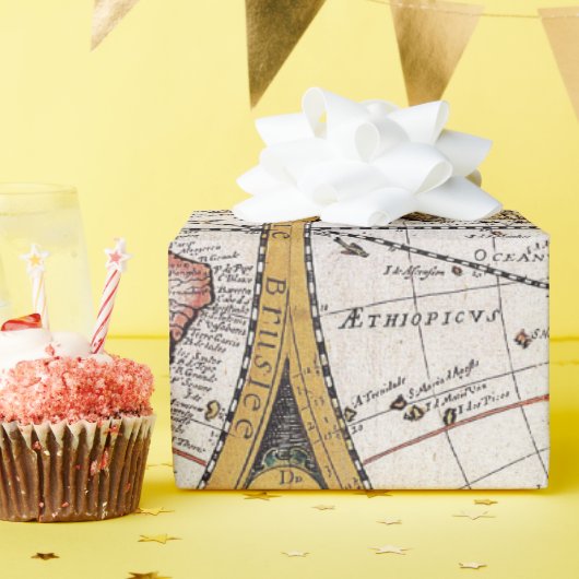 Oude kaartpatroon cadeaupapier (Verjaardagsfeest)
