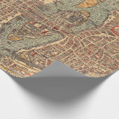 Oude kaartpatroon cadeaupapier (Hoek)