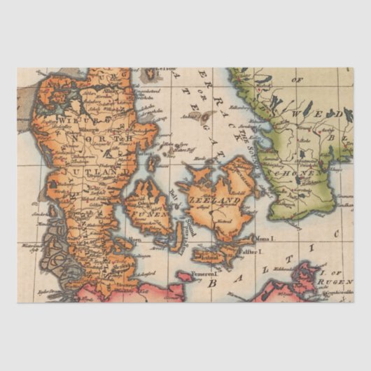 Oude kaartpatroon tissuepapier (Voorkant)